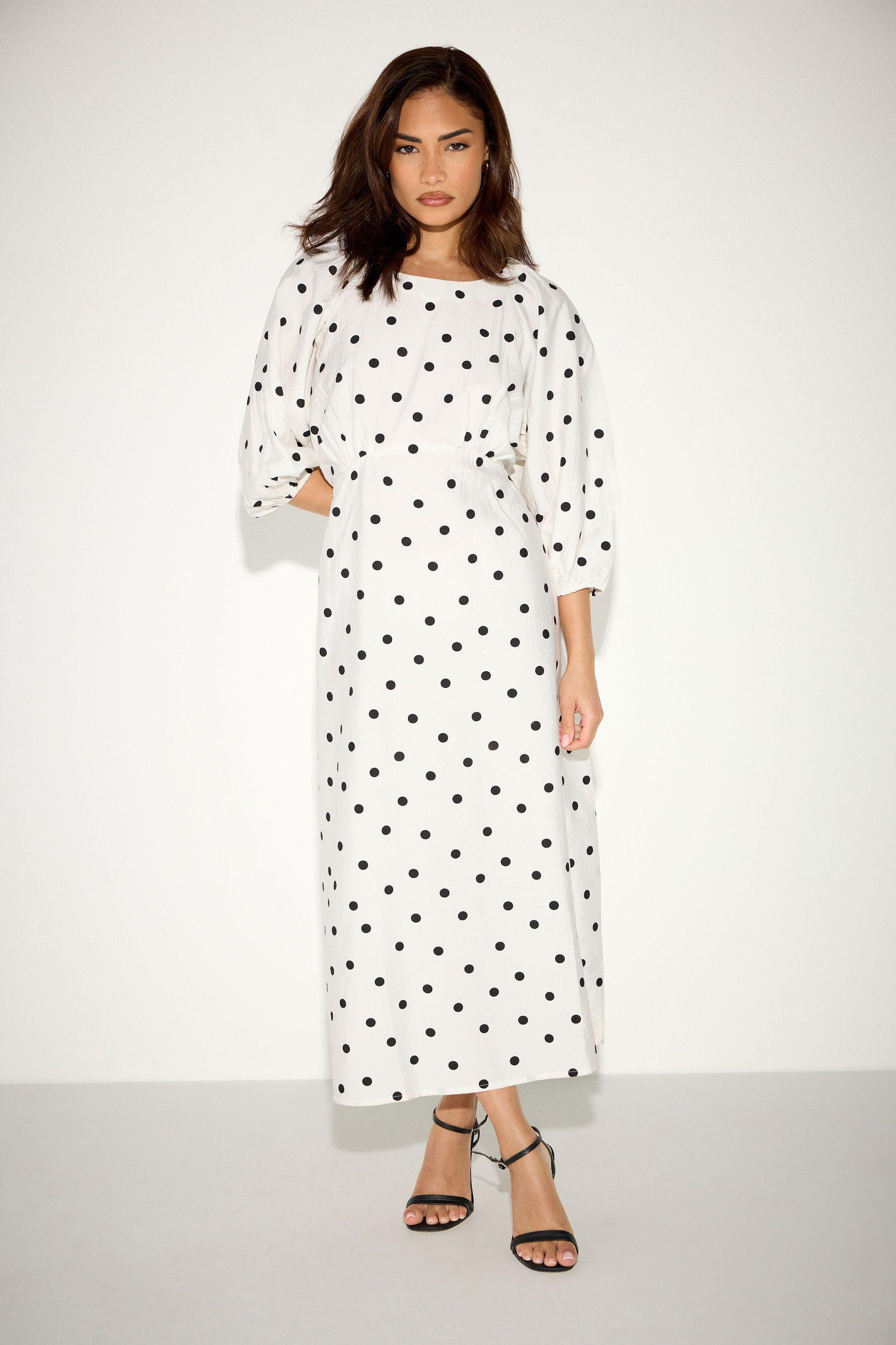 Petite Spot Midi Dress by PIXIEGIRL