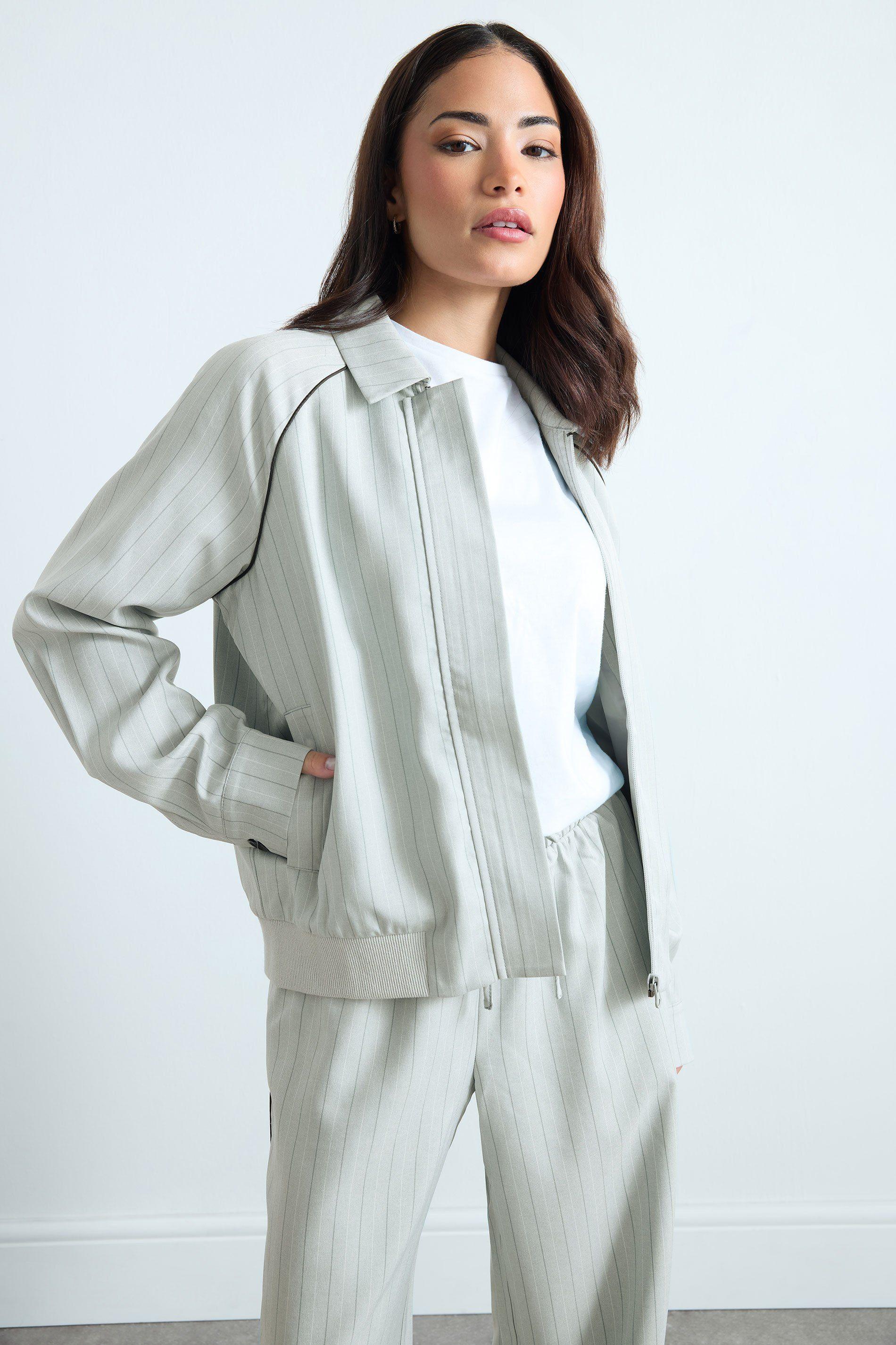Petite Stripe Tailored Jacket by PIXIEGIRL