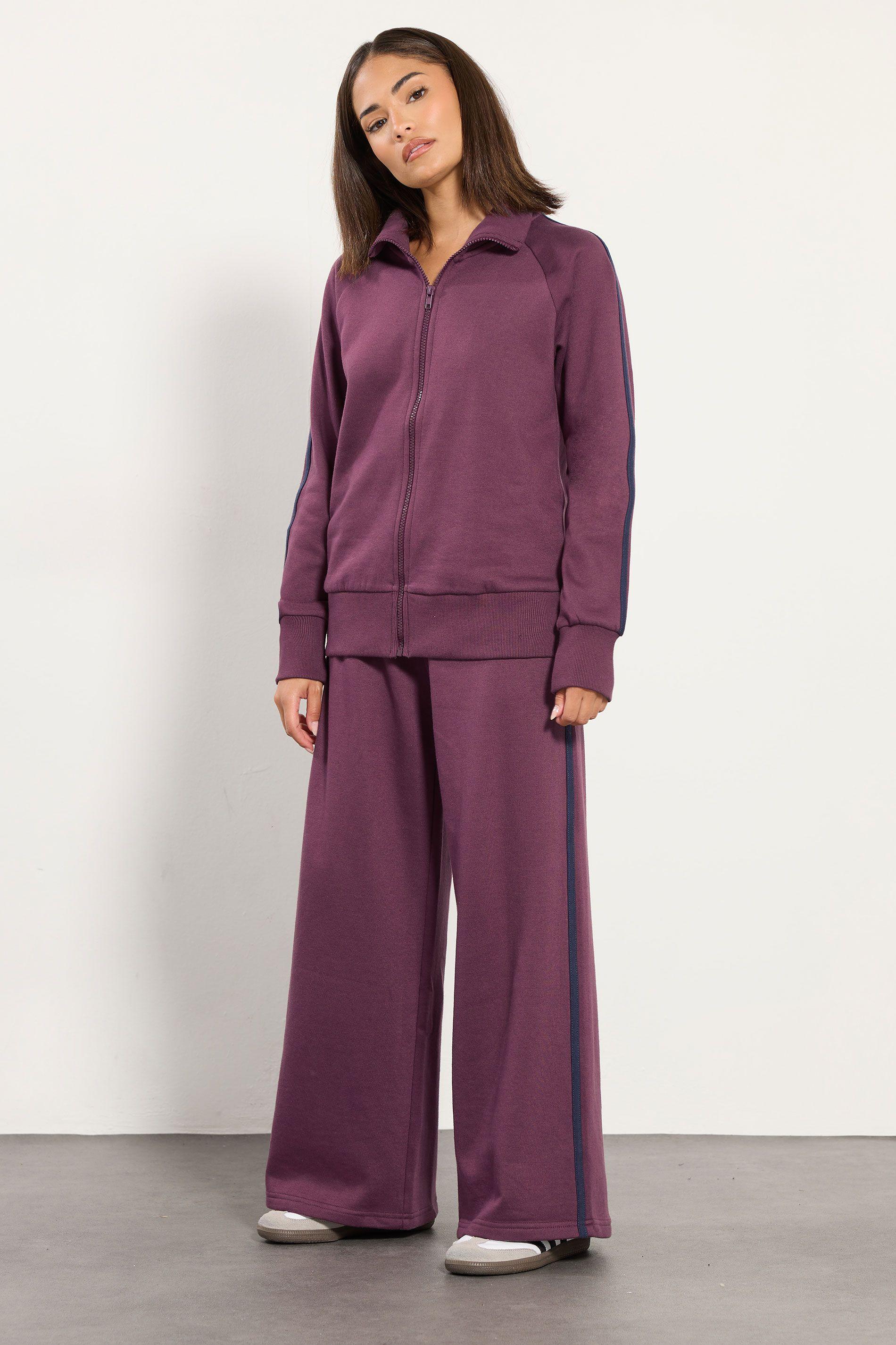 Petite Stripe Wide Leg Joggers by PIXIEGIRL