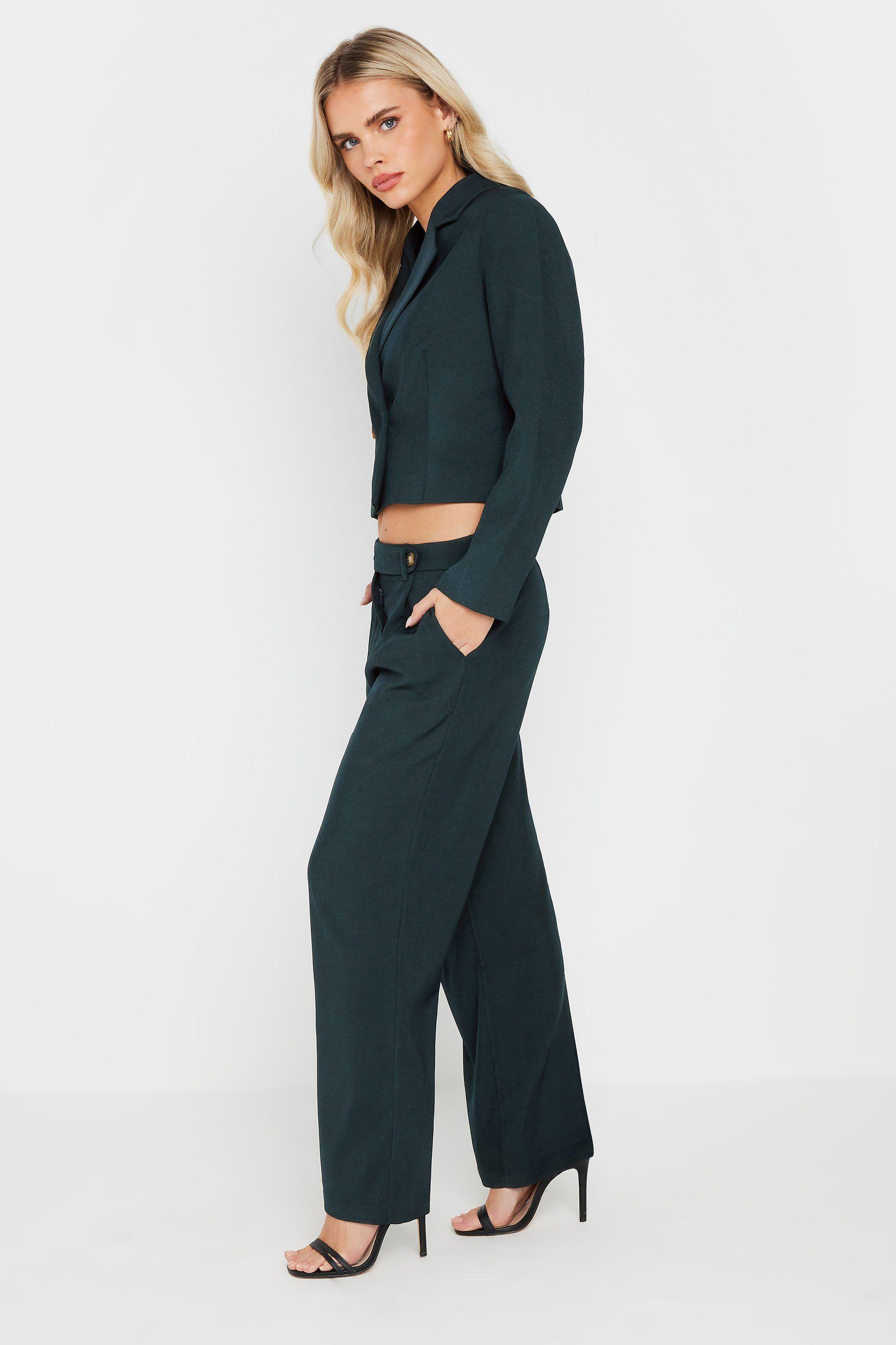 Petite Tailored Tab Wide Leg Trousers by PIXIEGIRL