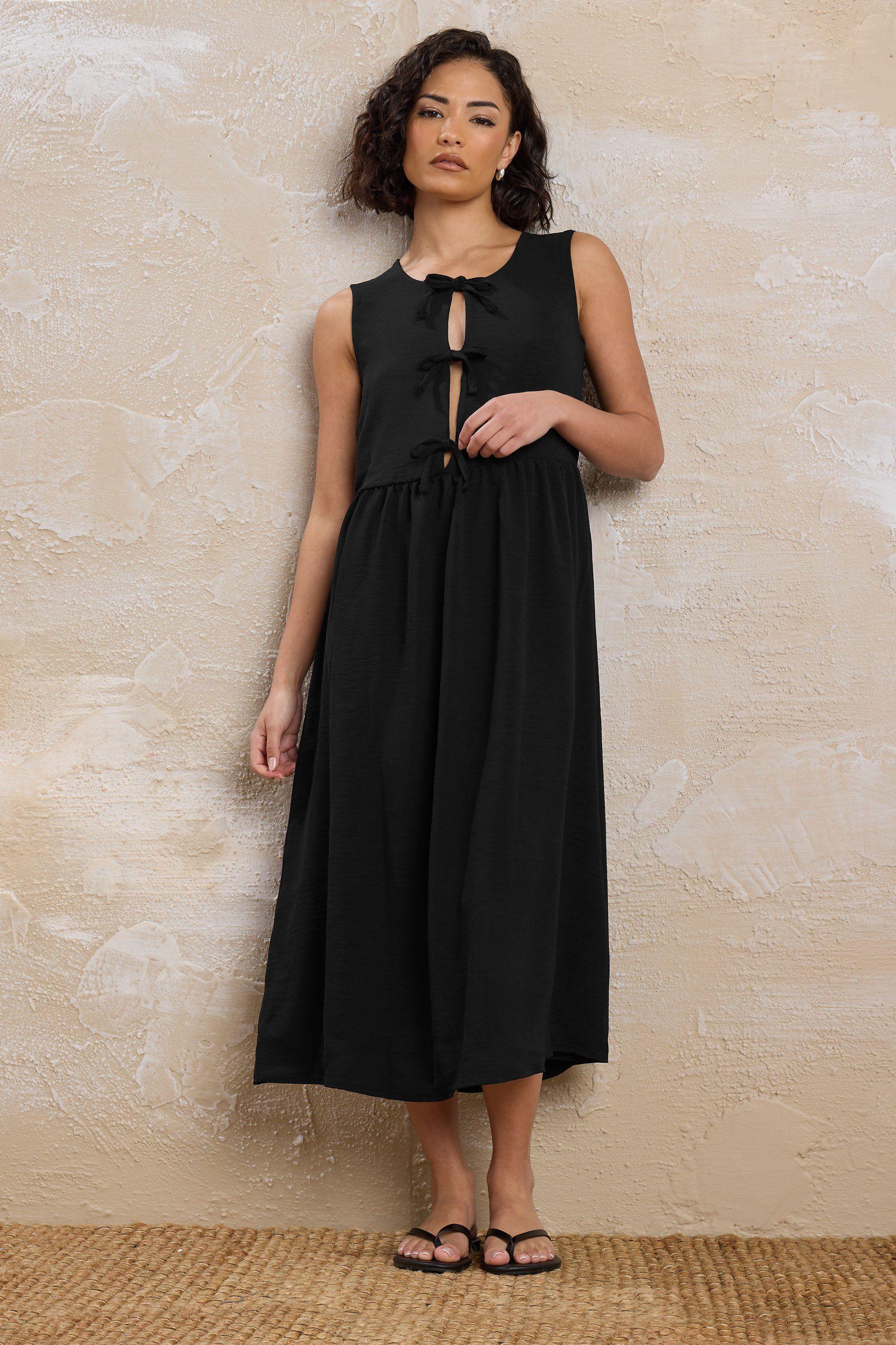 Petite Tie Front Midi Dress by PIXIEGIRL