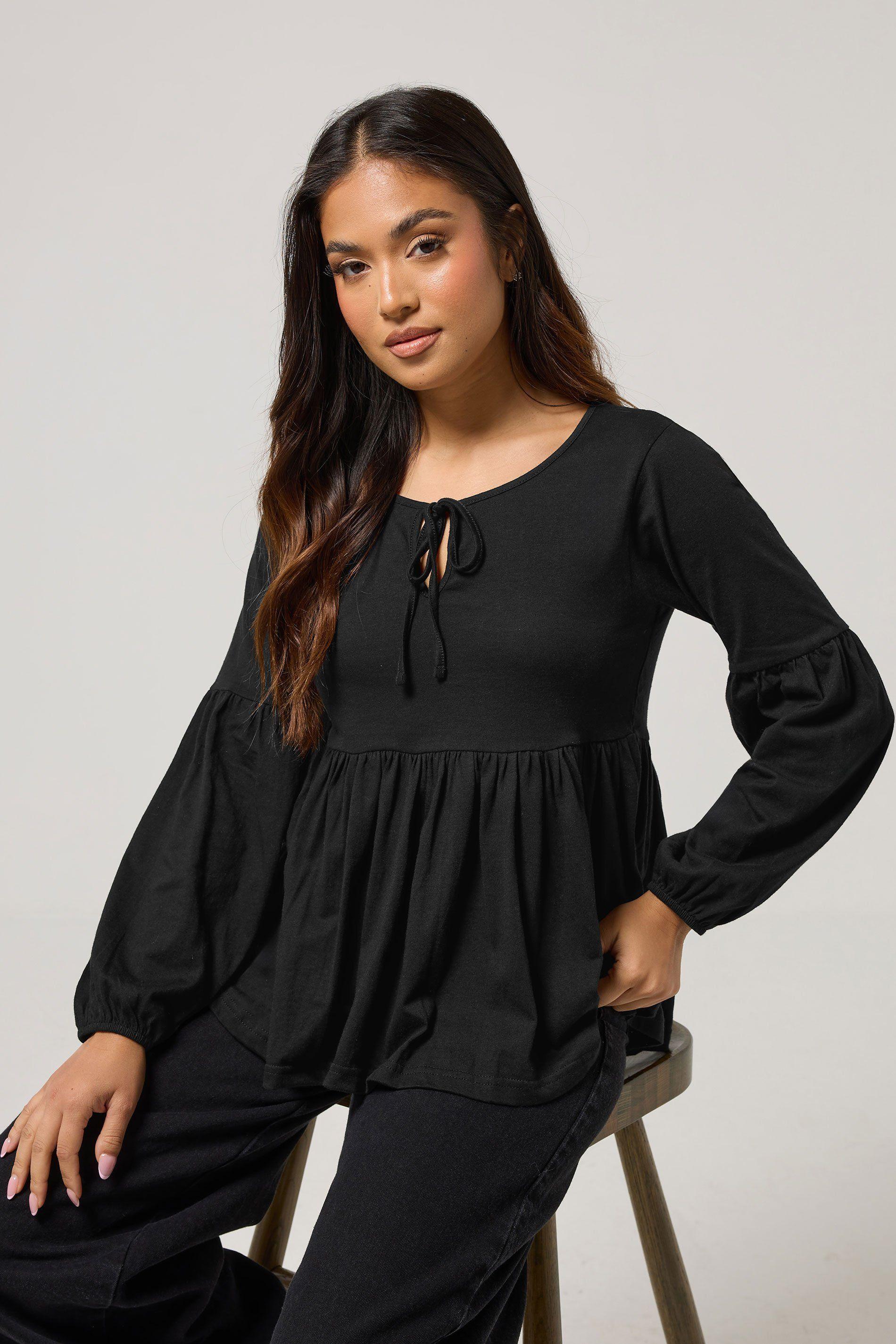 Petite Tie Smock Top by PIXIEGIRL