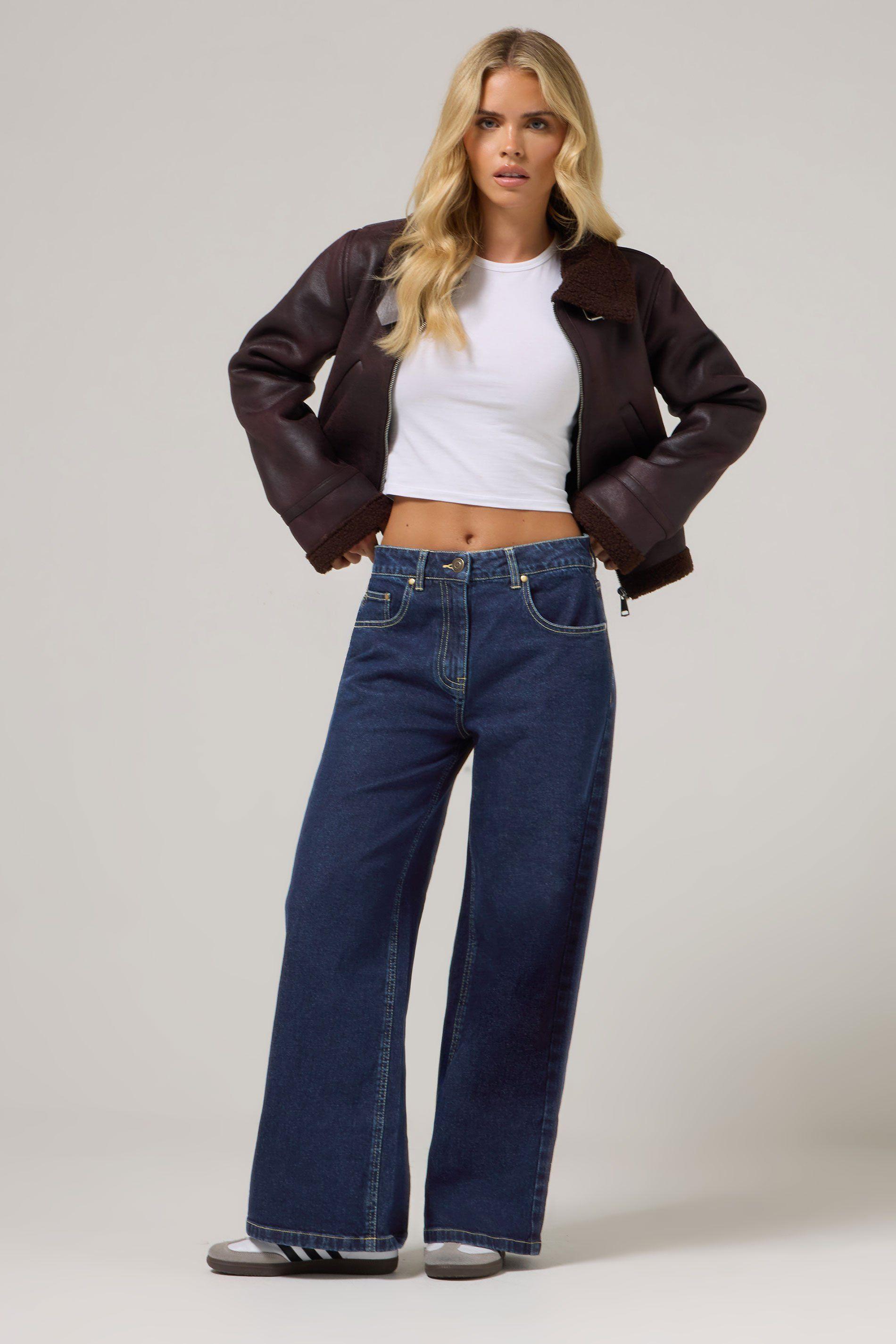 Petite Wide Leg Jeans by PIXIEGIRL