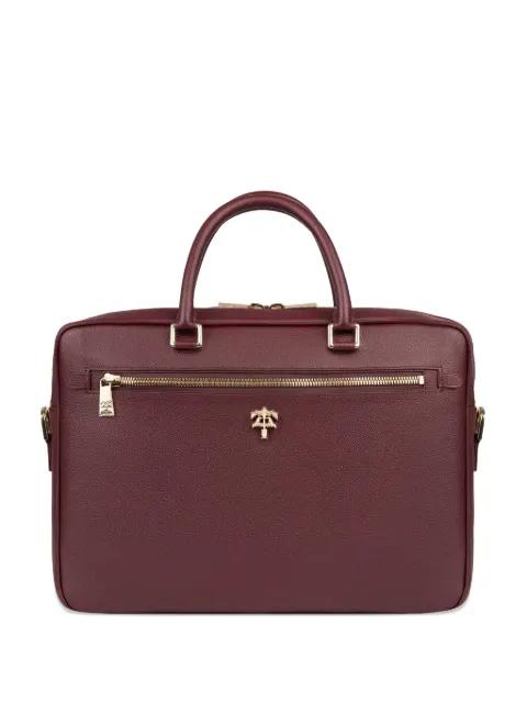 crest grained leather briefcase by PLACE OF ELMS