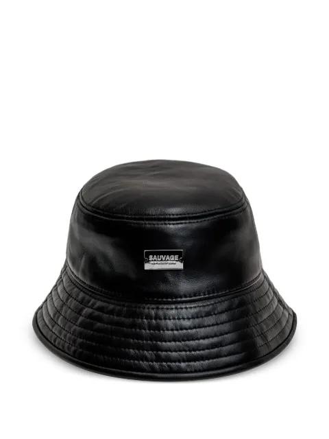 engraved leather bucket hat by PLACE OF ELMS