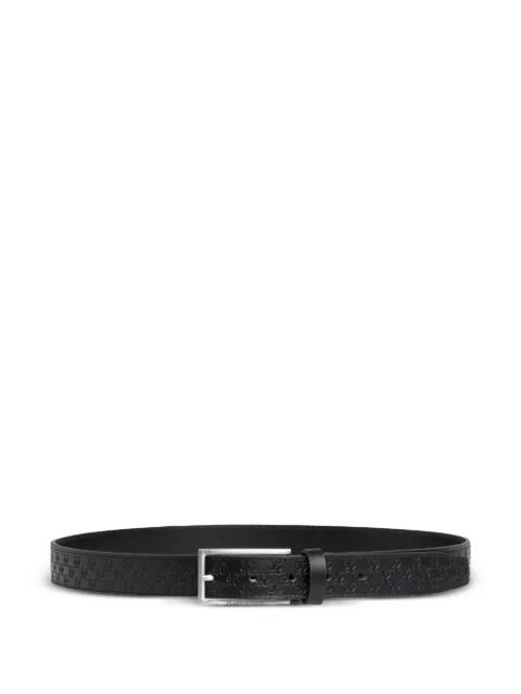 logo-embossed leather belt by PLACE OF ELMS
