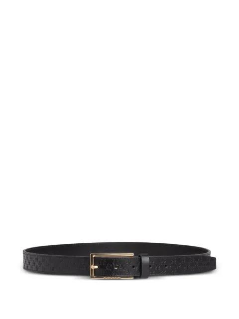 logo-embossed leather belt by PLACE OF ELMS