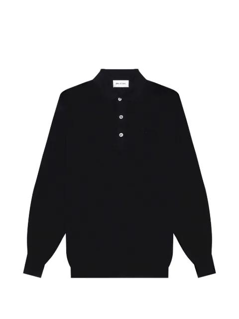long-sleeve logo-embroidered polo shirt by PLACE OF ELMS