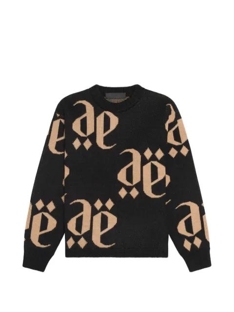 monolink-jacquard crew-neck sweater by PLACE OF ELMS