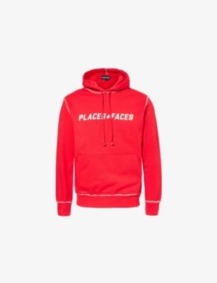 Contrast Stitch kangaroo-pocket relaxed-fit cotton-jersey hoody by PLACES+FACES