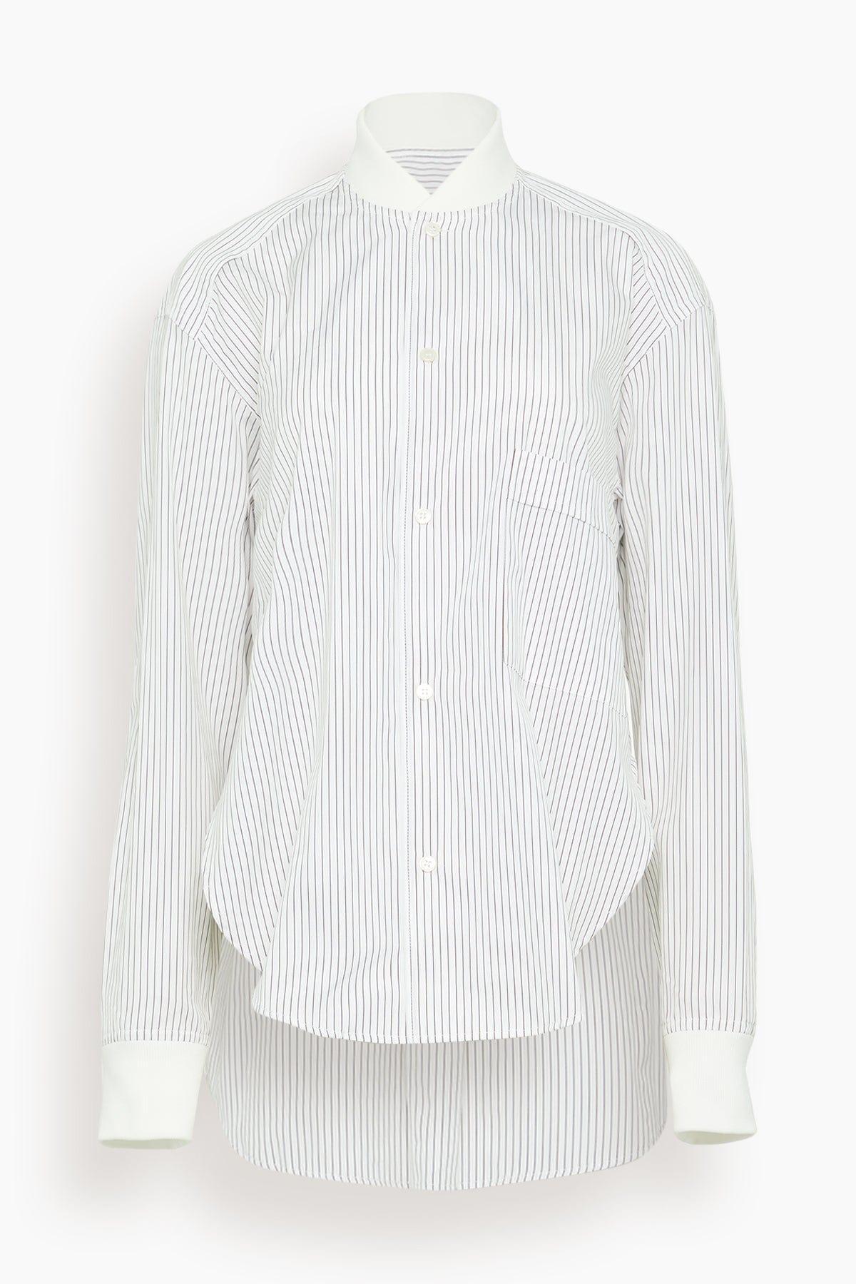 Long Sleeve Shirt in Brown/White Stripe by PLAN C