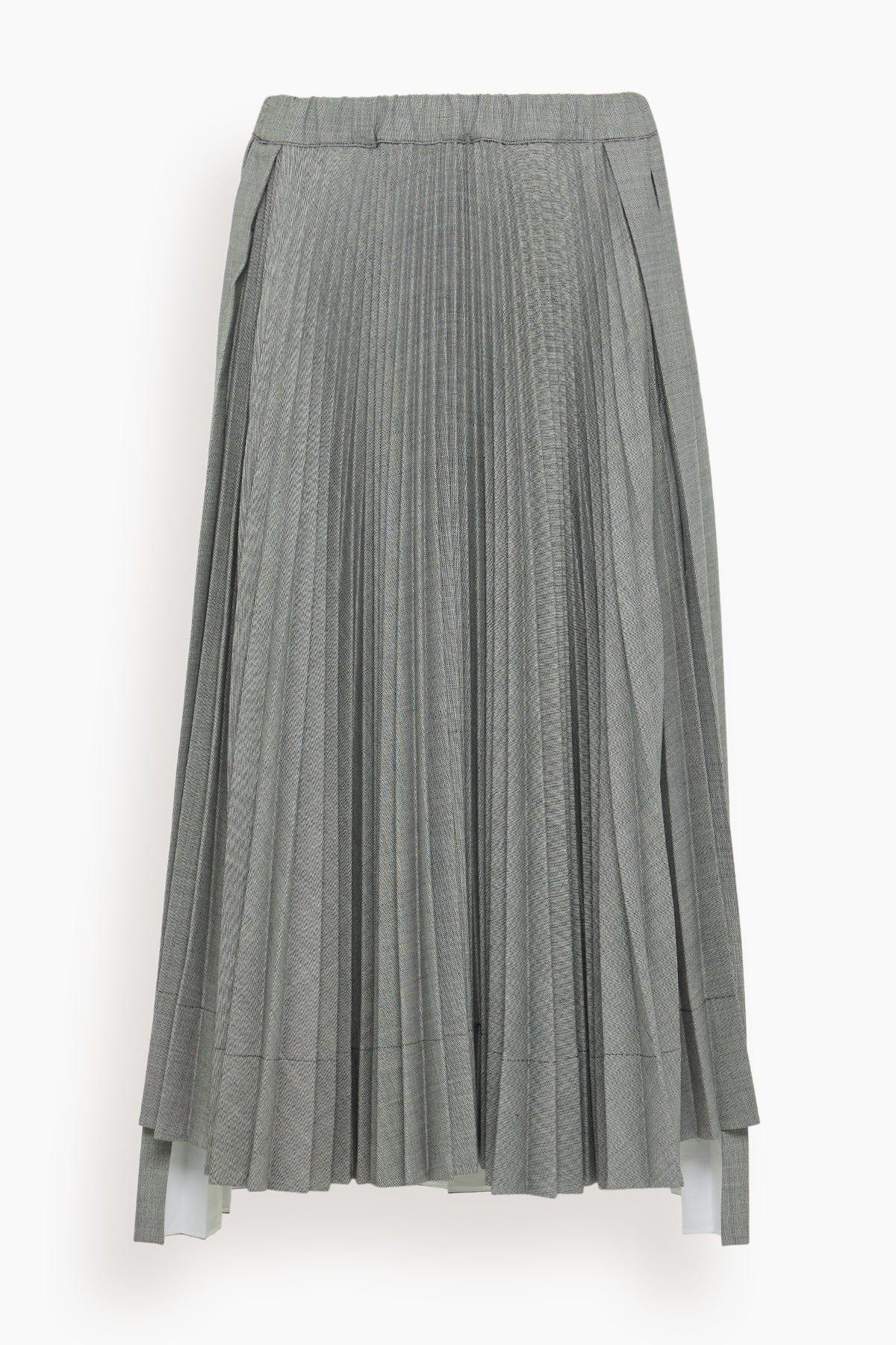 Pleated Skirt in Black Melange by PLAN C