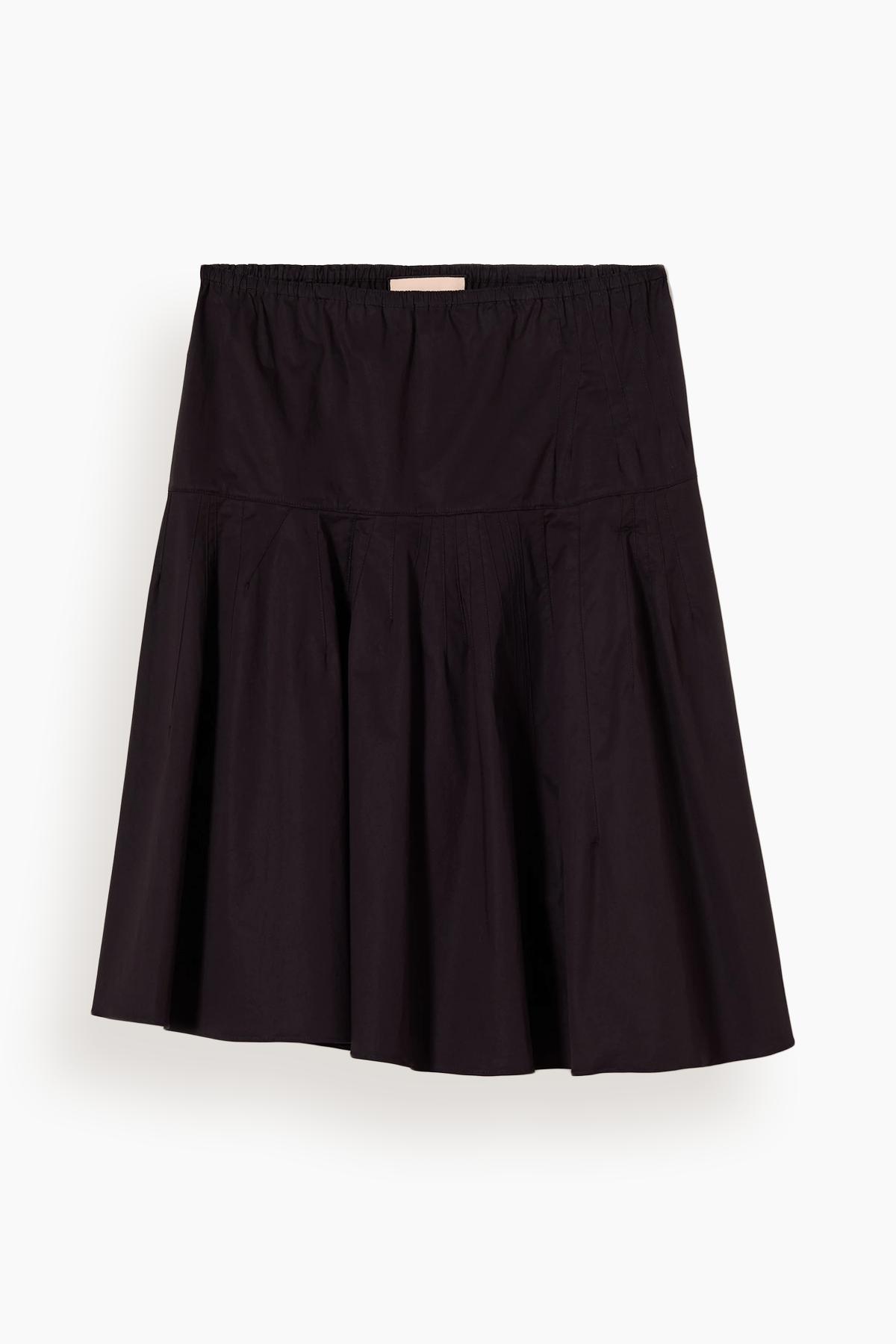 Poplin Cotton Skirt in Black by PLAN C