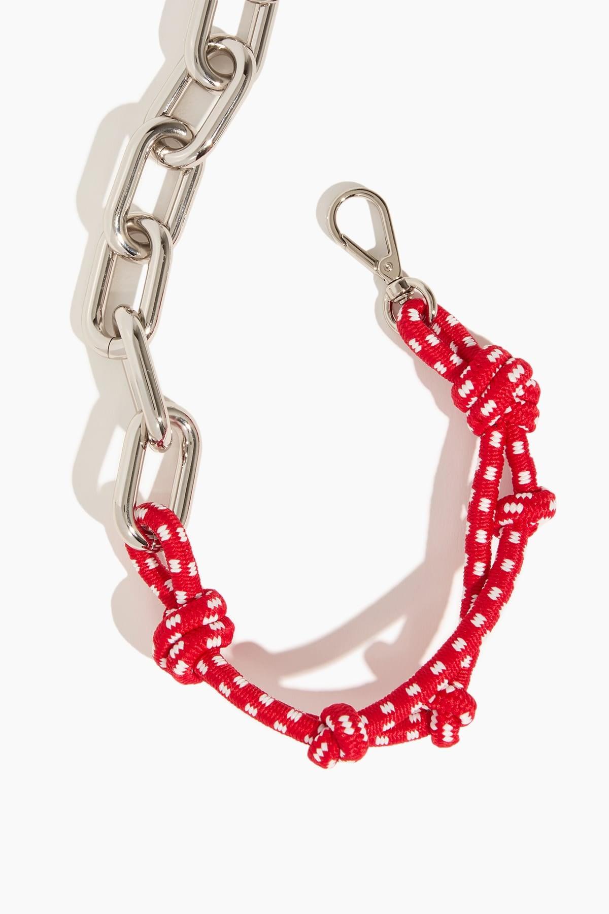 Rope and Chain Necklace in Red White by PLAN C
