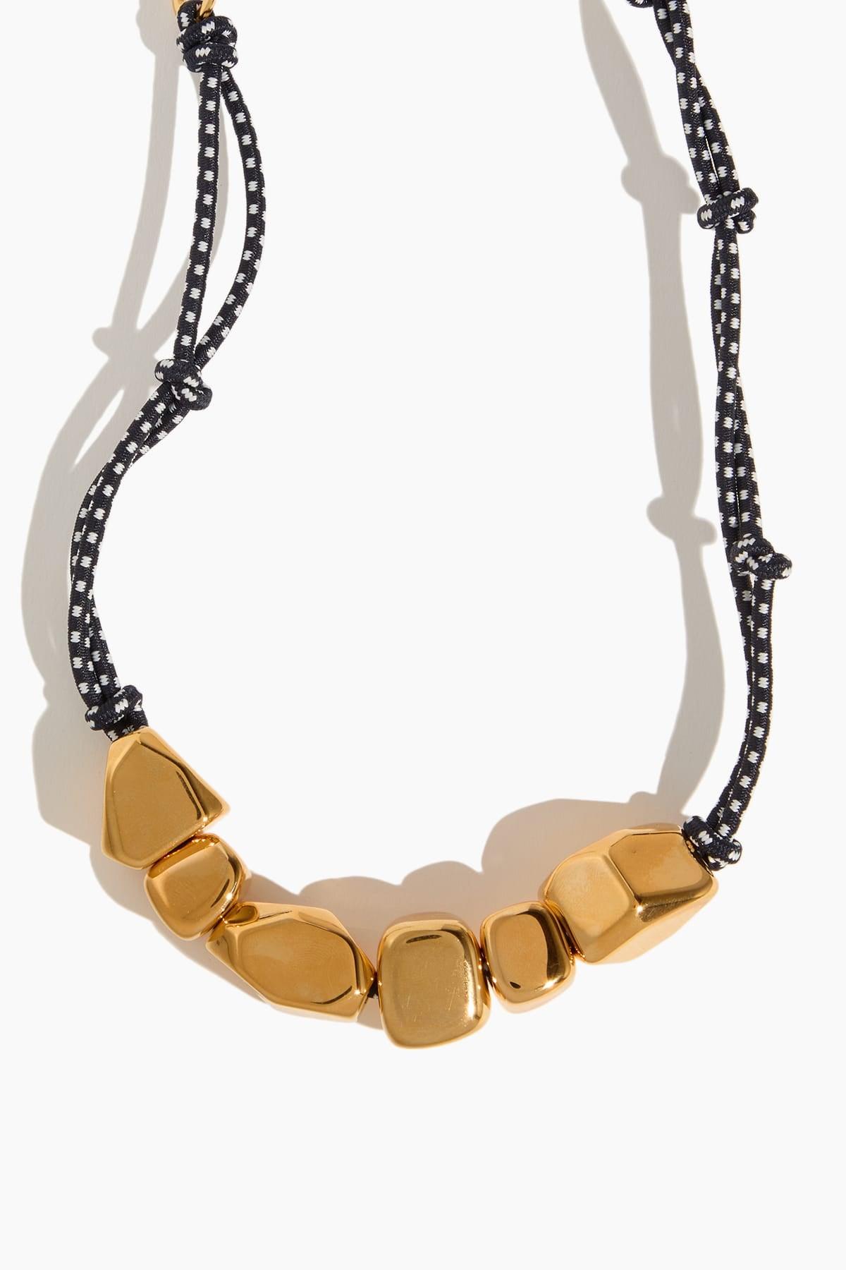 Stone Cord Necklace in Blue Gold by PLAN C