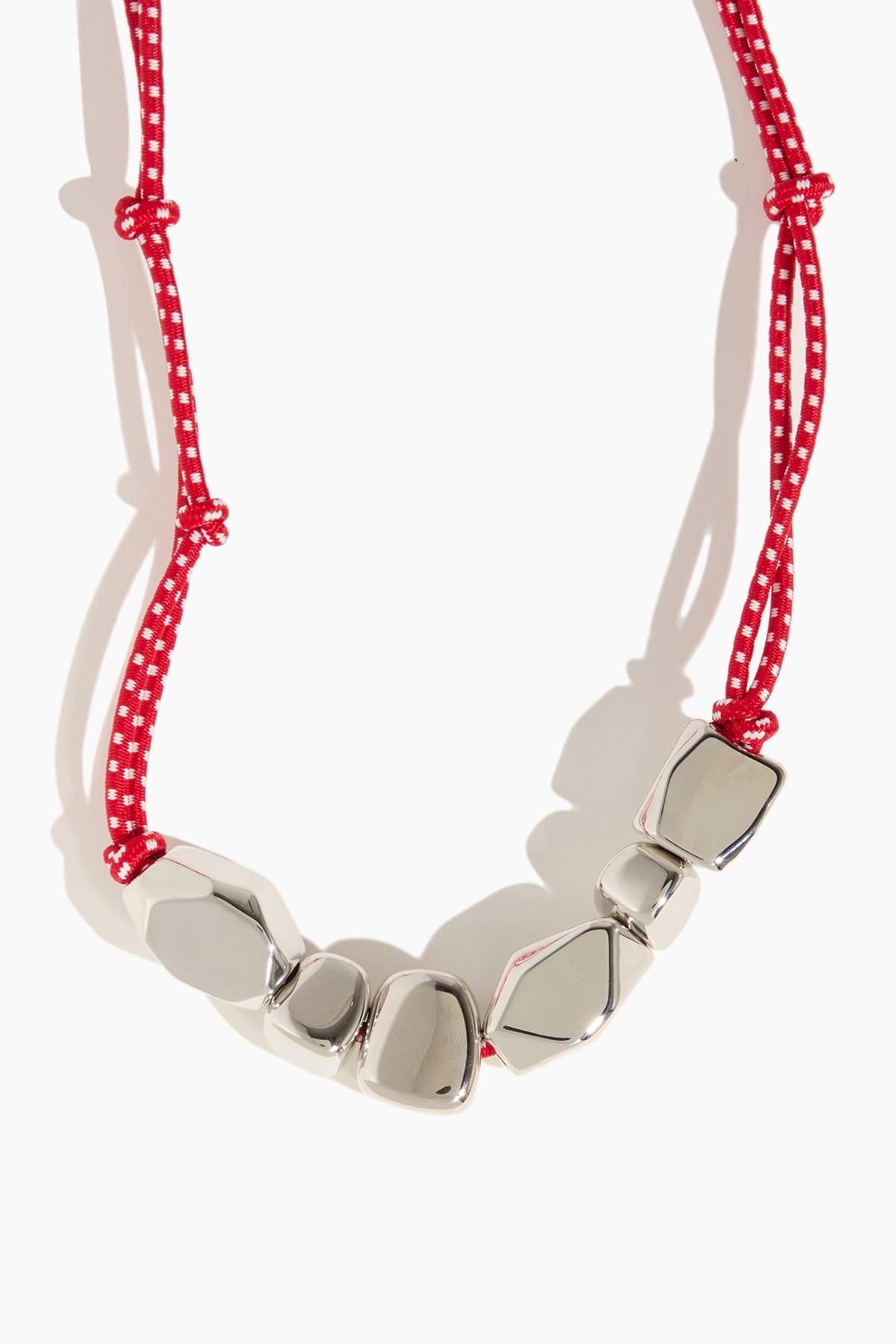 Stone Cord Necklace in Red Nickel by PLAN C