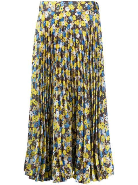 Twill Daisy Bouquet print skirt by PLAN C