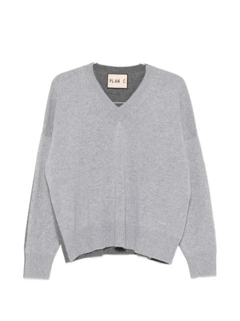 V-neck colour-block cardigan by PLAN C