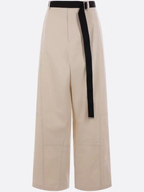 belted canvas trousers by PLAN C