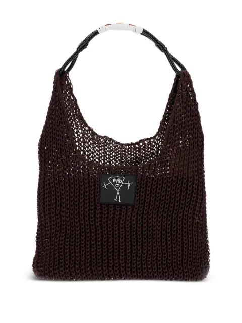 braided-handle mesh shoulder bag by PLAN C