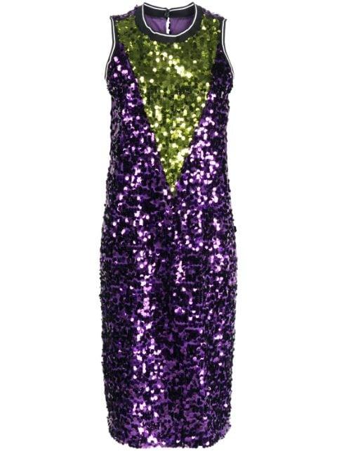 colour-block sequin midi dress by PLAN C