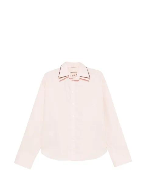 contrast-trimmed chest-pocket shirt by PLAN C