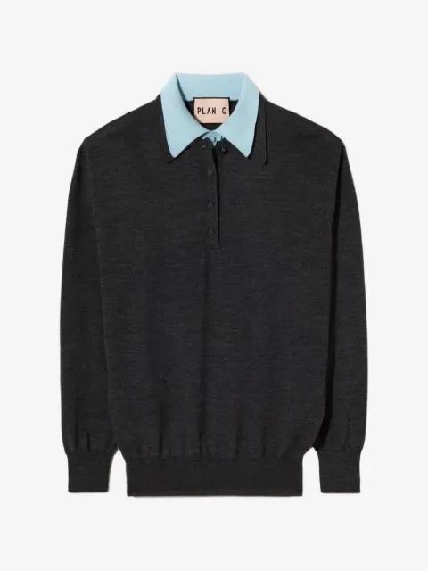 double-collar polo shirt by PLAN C