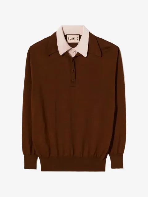 double-collar polo shirt by PLAN C