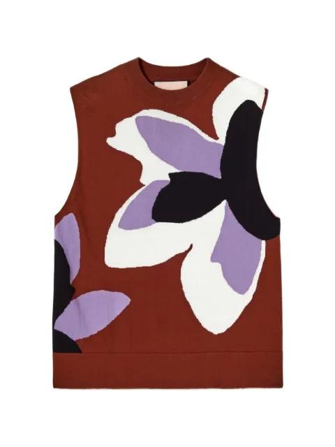flower-print vest by PLAN C