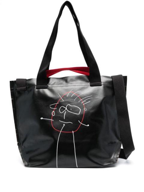 graphic-print shoulder bag by PLAN C