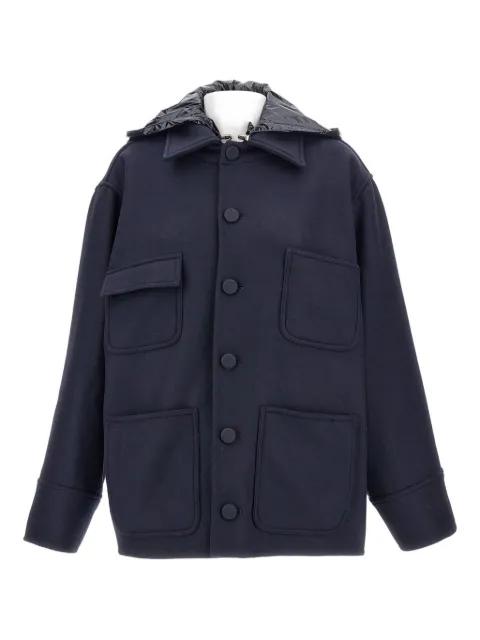 patch-pocket hoodied jacket by PLAN C