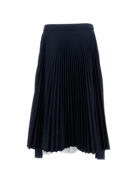 pleated asymmetric midi skirt by PLAN C