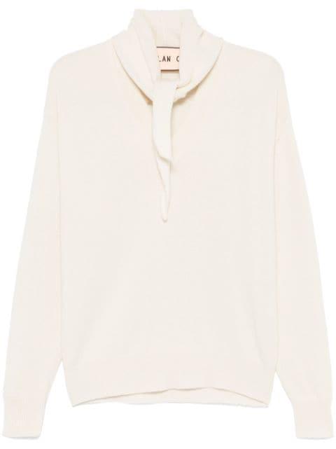 shawl-embellished sweater by PLAN C