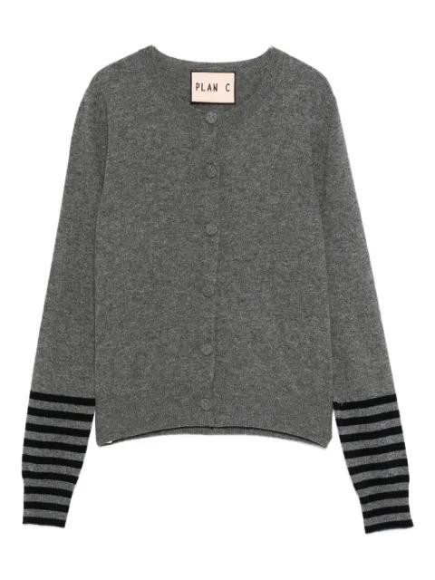 stripe-detail cardigan by PLAN C