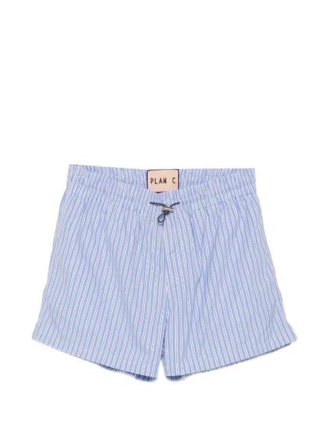 striped drawstring shorts by PLAN C