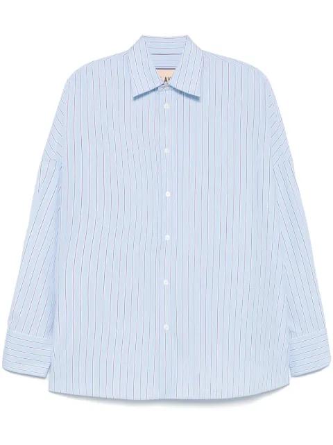 striped poplin shirt by PLAN C