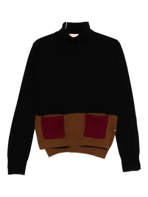 turtleneck pocket knitted top by PLAN C