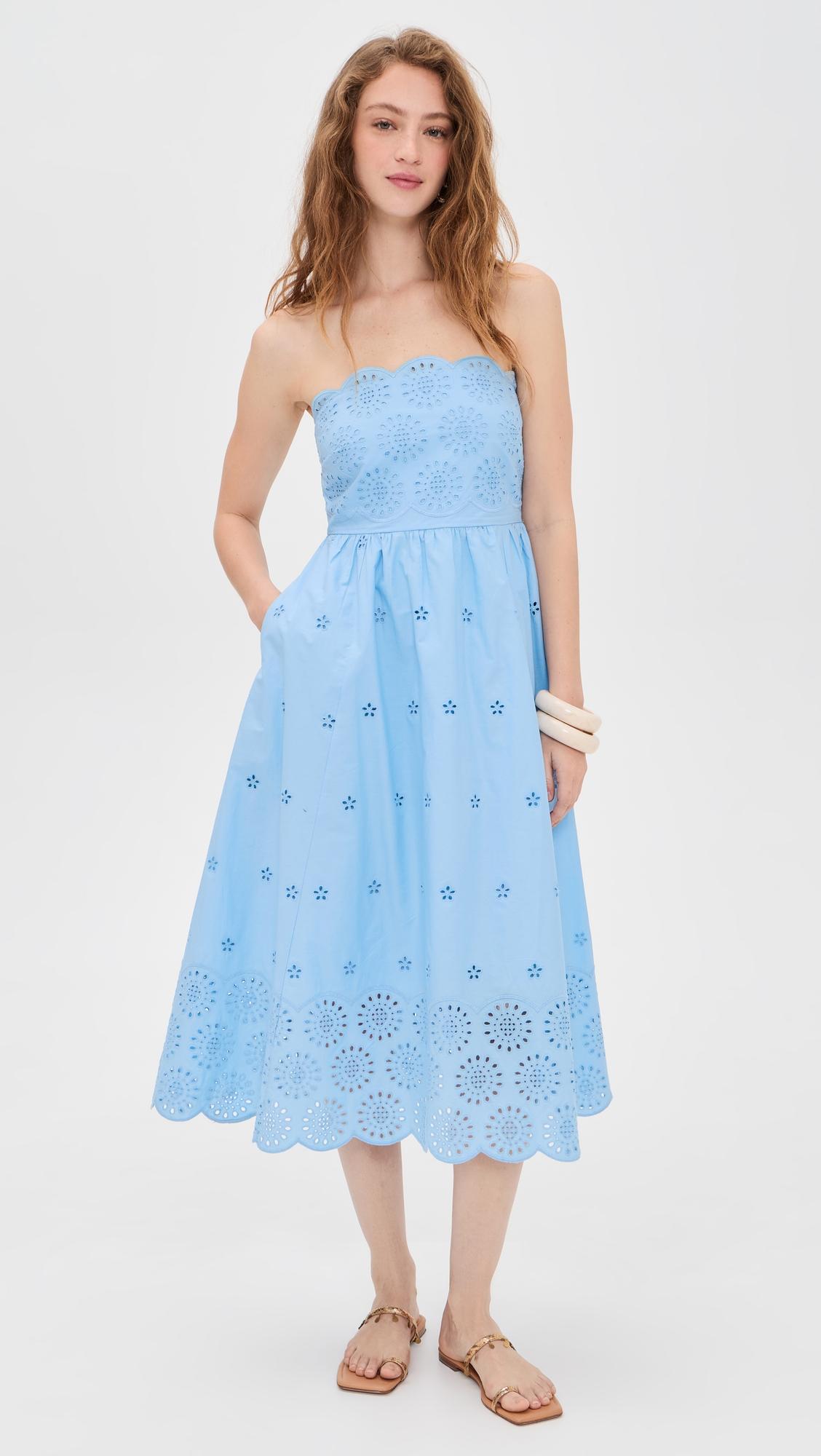 Eyelet Midi Dress by PLAYA LUCILA