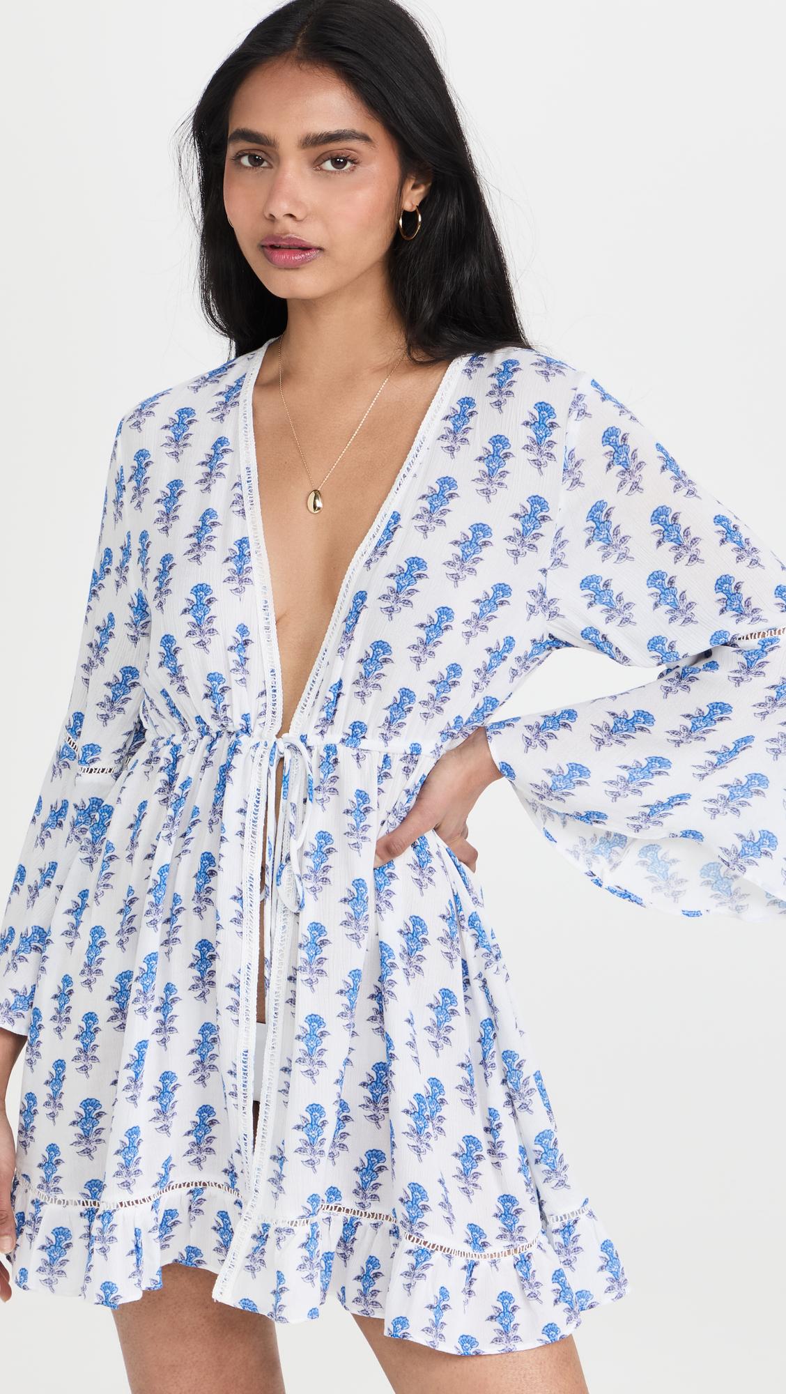 Mini Border Print Kimono by PLAYA LUCILA