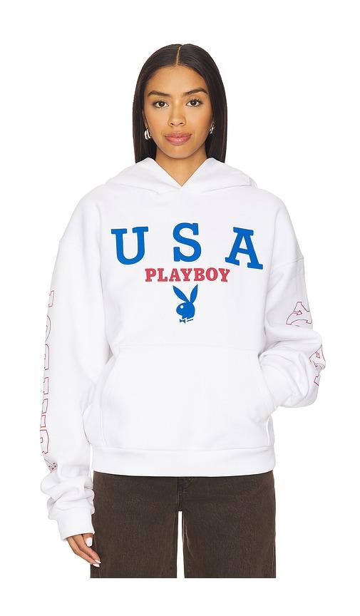 Playboy USA Hoodie in White by PLAYBOY