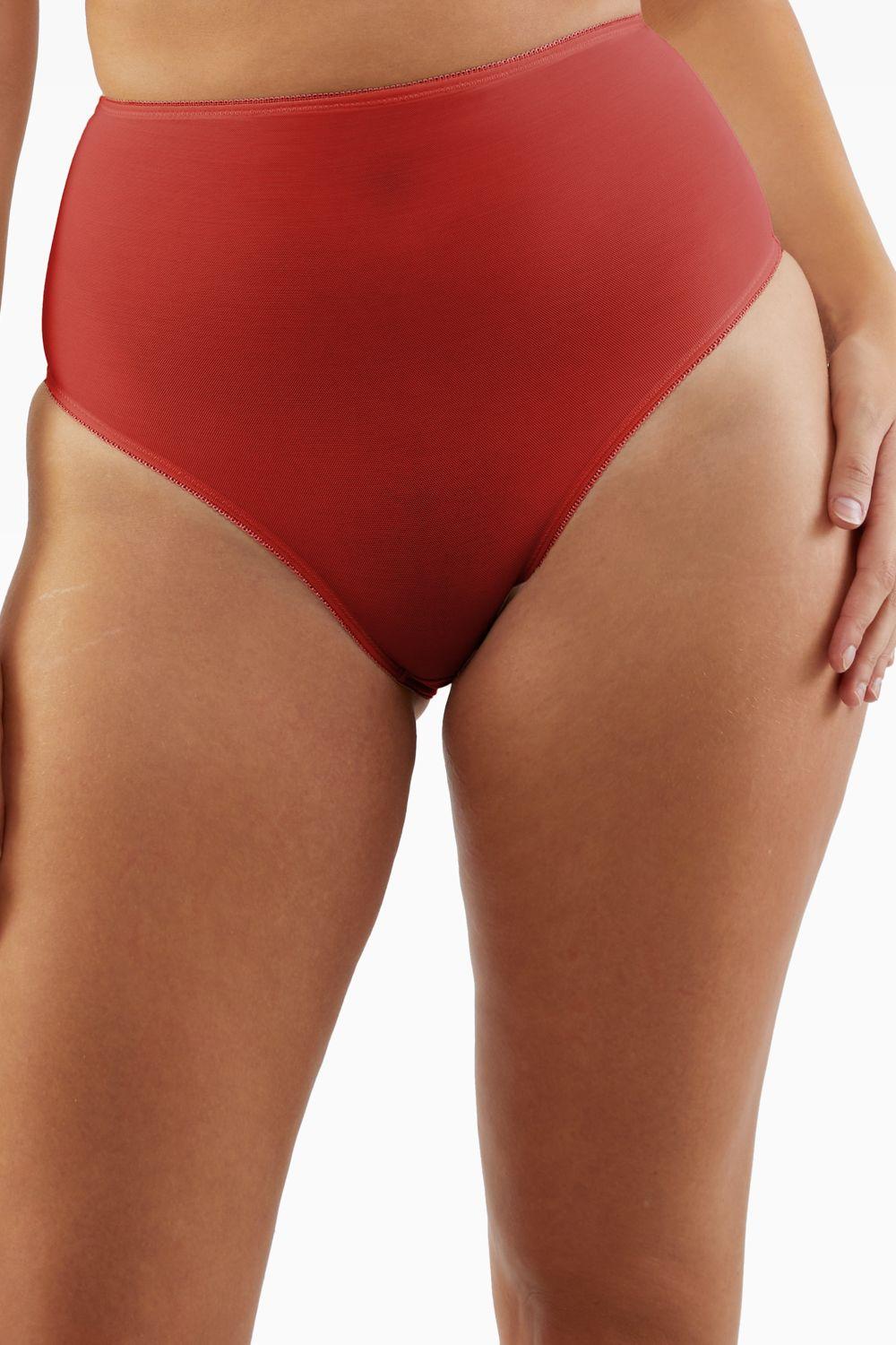 Annette Red Classic High Waist Brief by PLAYFUL PROMISES