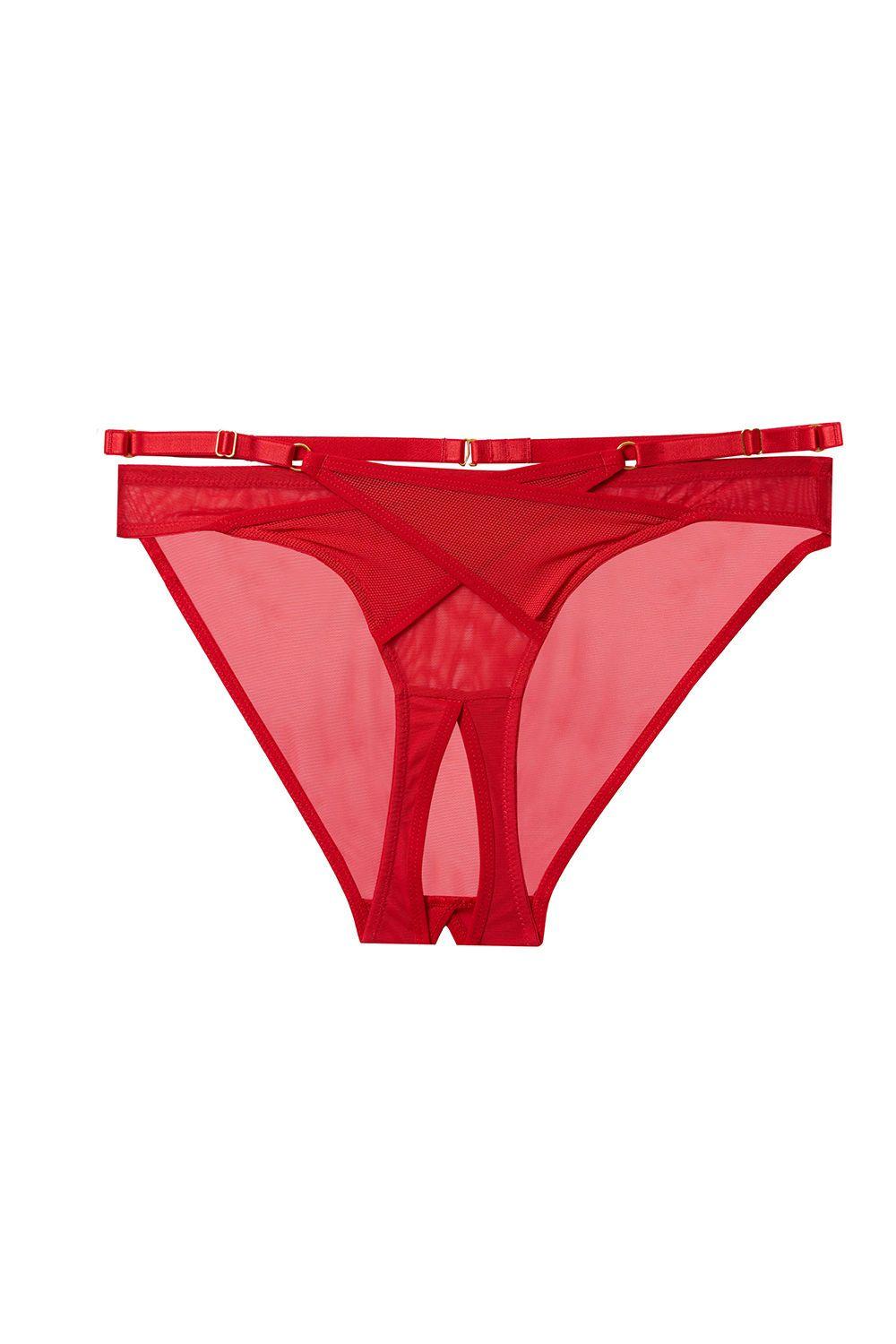 Eddie Ruby Red Crotchless 'Brief' by PLAYFUL PROMISES
