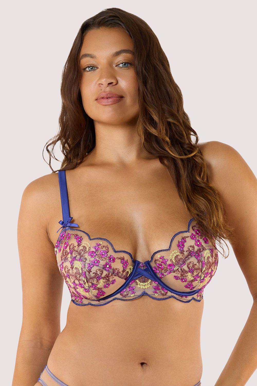 Thea Blue Baroque Embroidery 'D+ Bra' by PLAYFUL PROMISES