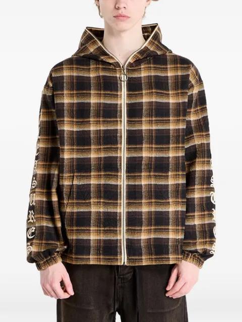 Groove plaid hoodied jacket by PLEASURES