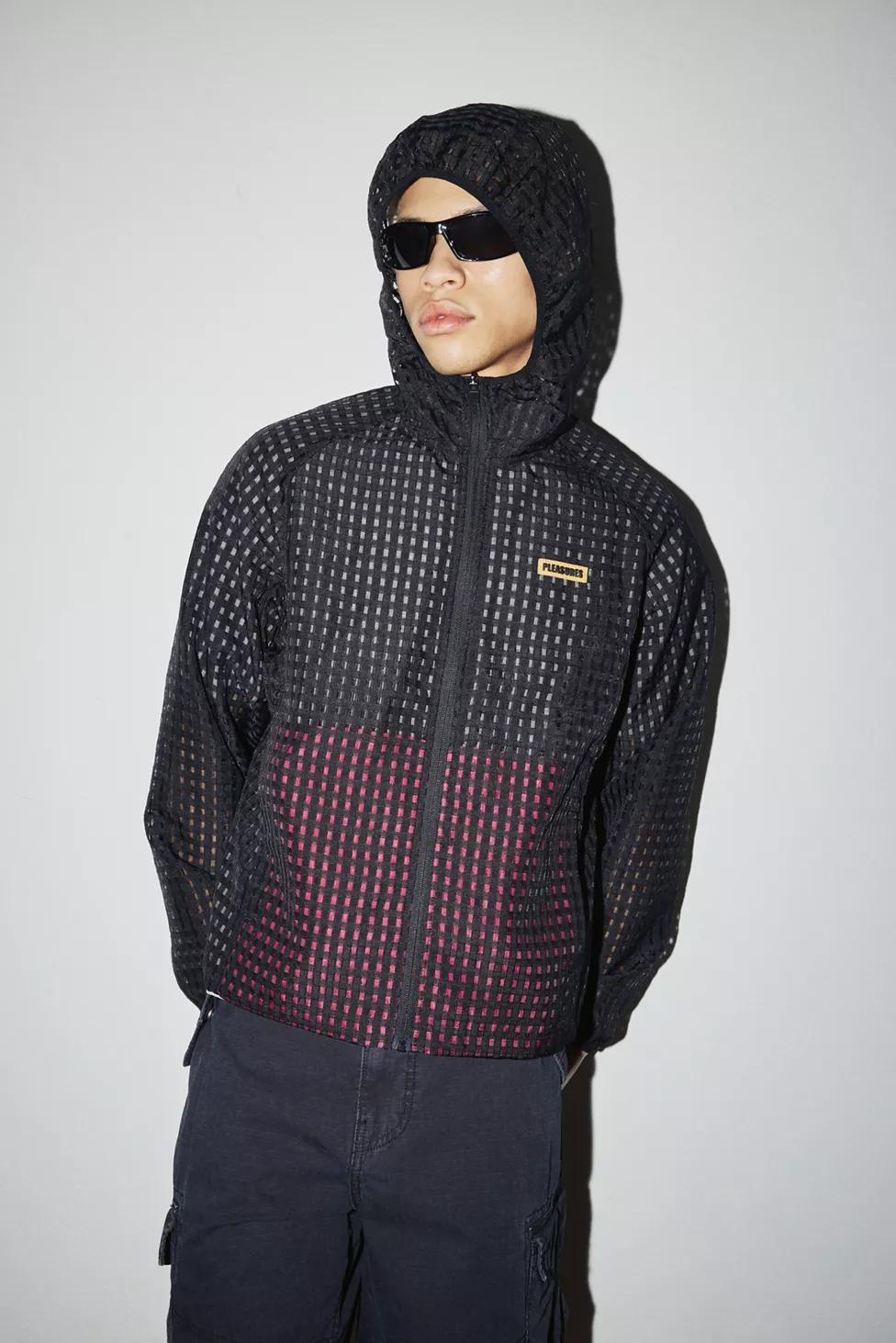 PLEASURES System Plaid Hooded Zip-Up Jacket by PLEASURES