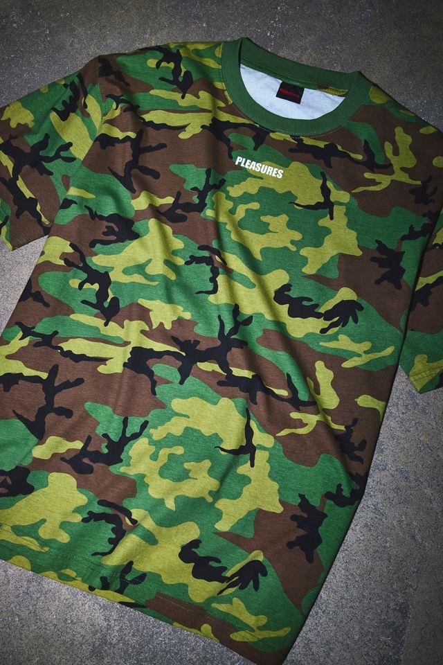 PLEASURES Wordmark Graphic Camo Tee by PLEASURES