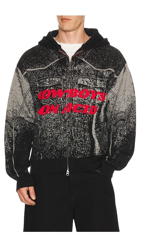 Pleasures Acid Cowboy Knitted Hoodie in Black by PLEASURES