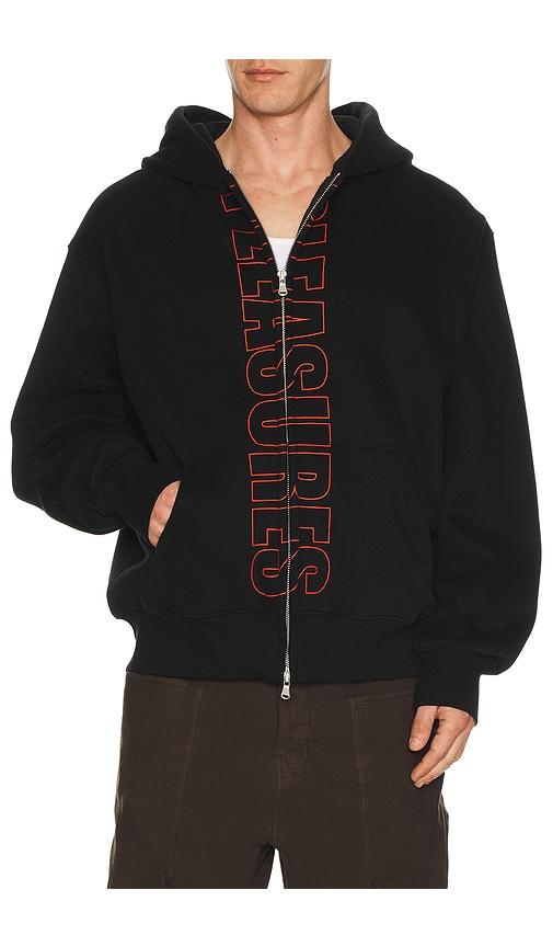 Pleasures Impact Zip Hoodie in Black by PLEASURES