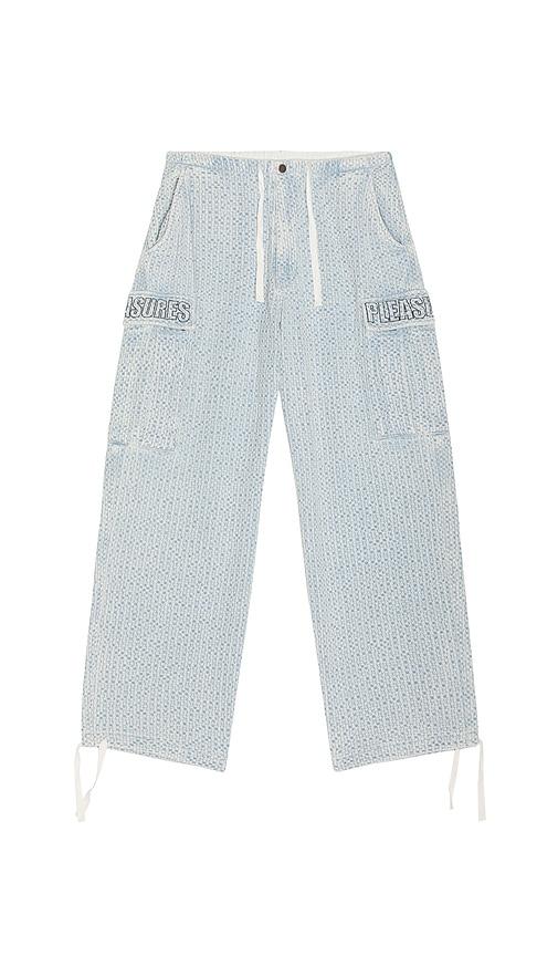 Pleasures Knitted Indigo Cargo Pants in Blue by PLEASURES