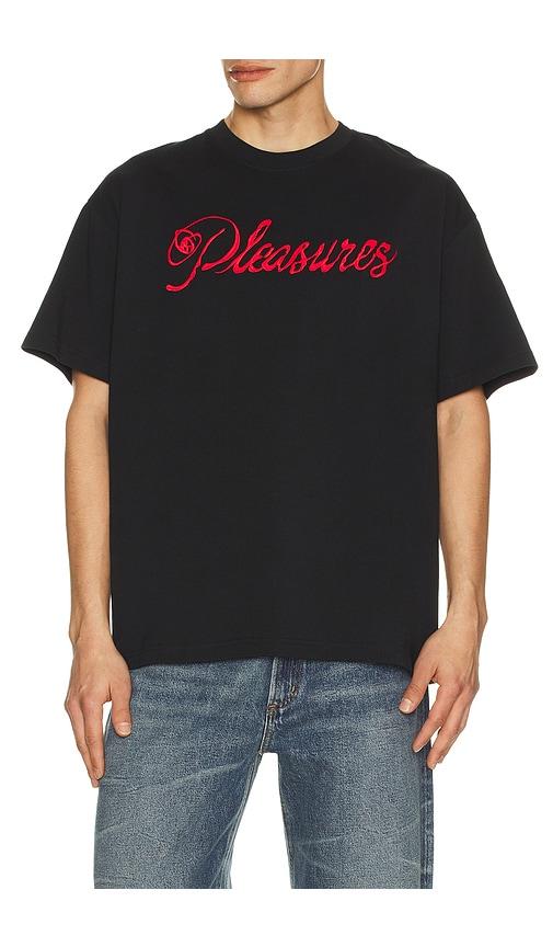 Pleasures Scrawl T-Shirt in Black,Red by PLEASURES